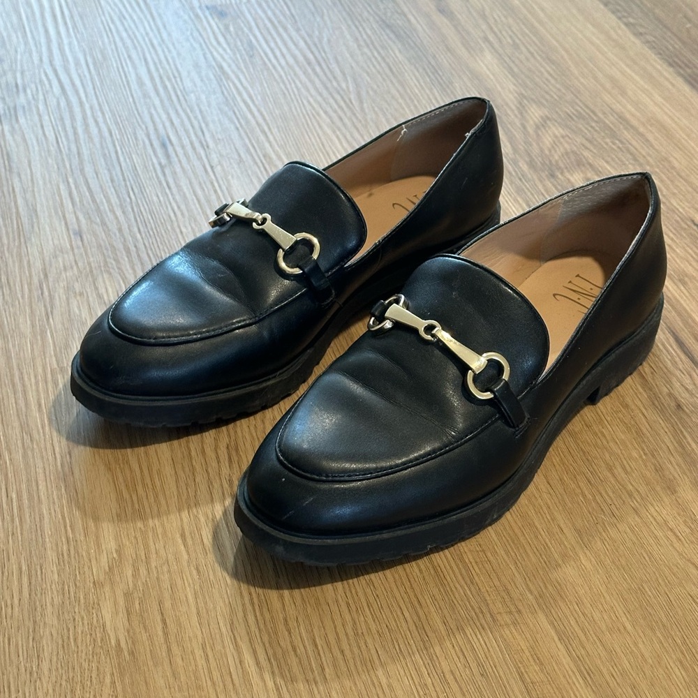 Black Loafer with clasp detail